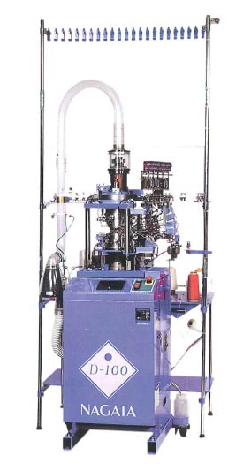 Japanese sock machine builder Nagata Seiki has developed a low energy single feed double cylinder sock knitting machine for broad rib and links-links knitting, which it claims reduces production costs.