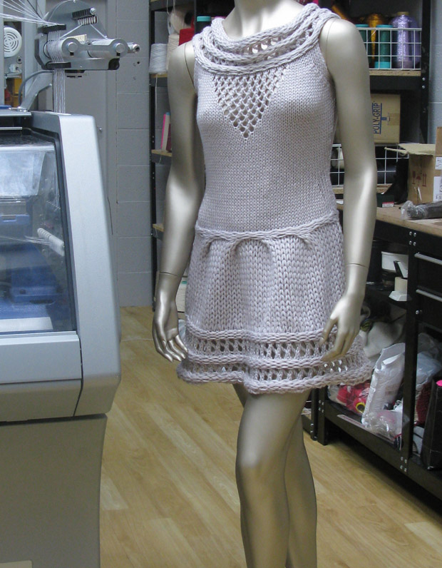 This garment knitted on the CMS 530 HP 3,5.2 Multi gauge machine has a hand knit look and feel.