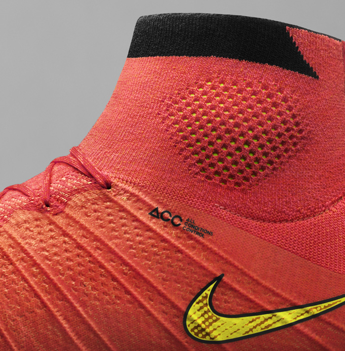 Nike Mercurial Superfly with high top Dynamic Fit Collar. © NIKE INC.