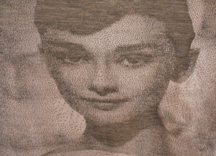 Pixel-by-pixel jacquard depicting a Hollywood movie icon for a leading French design house knitted on Shima Seiki SWG-FIRST124S21.
