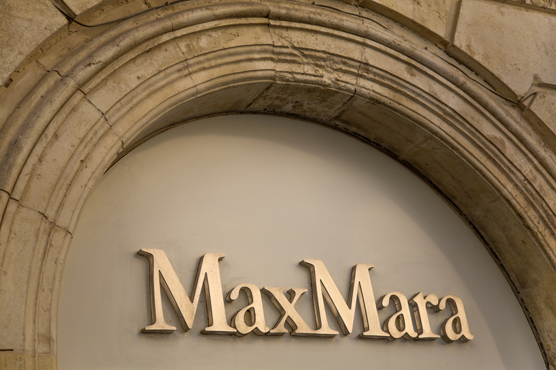 Detail of the Max Mara store in Syracuse, Sicily. Max Mara is a luxury Italian fashion house founded in 1951 in Reggio Emilia which has more than 2000 shops worldwide.
