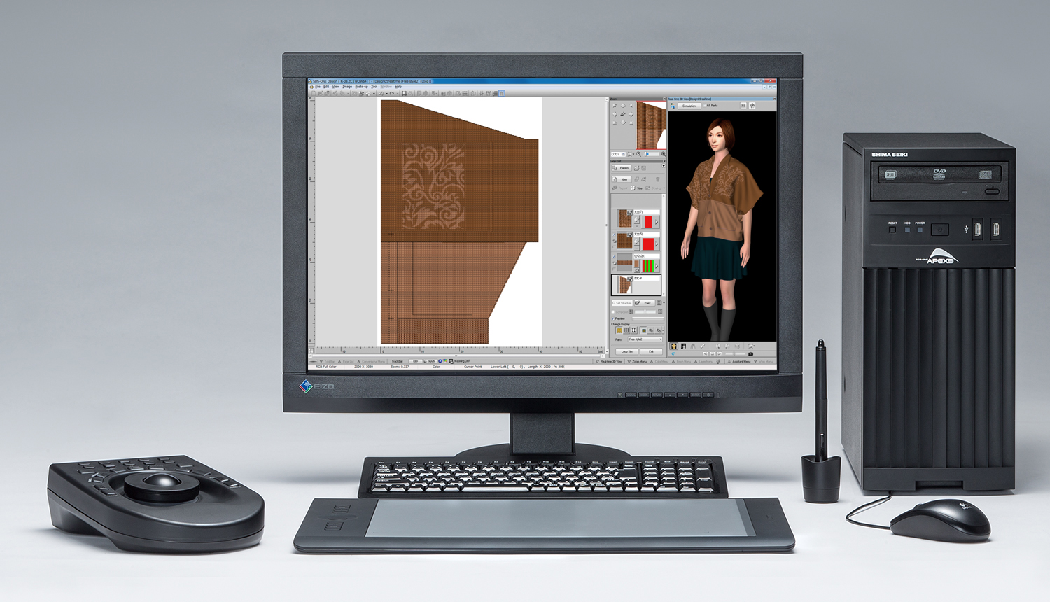 SDS-ONE APEX3 3D design system is key to Shima Seiki’s ‘Total Fashion System’ concept. © Shima Seiki 