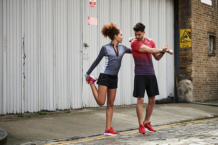 adidas Runners captains Paolo Bellomo and Sara Galimberti are promoting the new Primeknit T-shirts. © The Woolmark Company