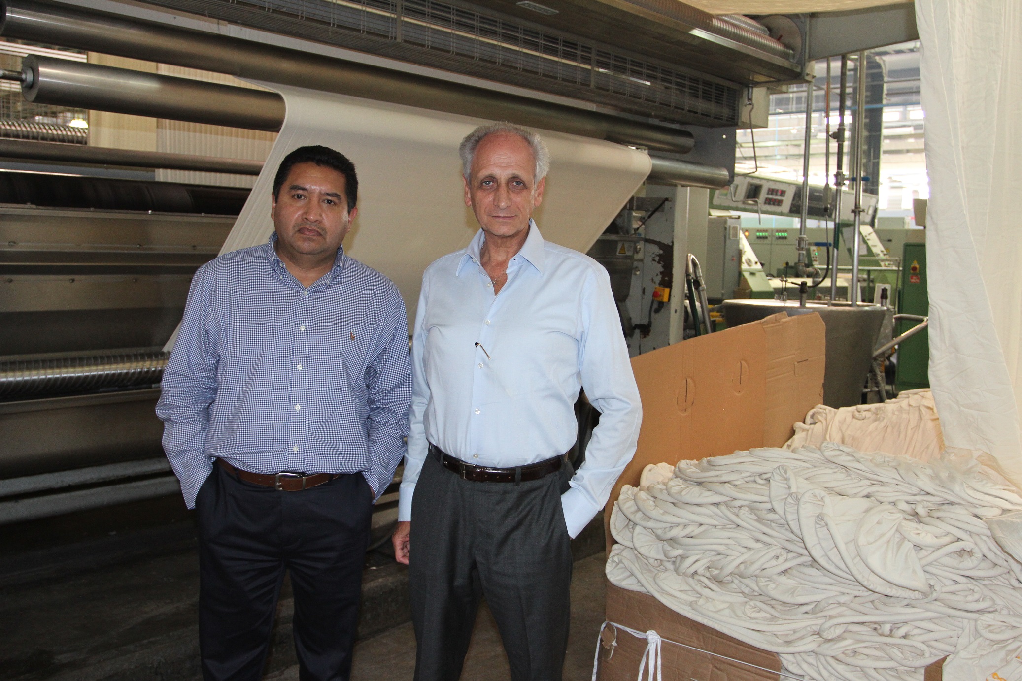 Left: Director of textile manufacturing Miguel Angel Perez Mejia; Right: Tizayuca Textil co-owner Salomon Romano