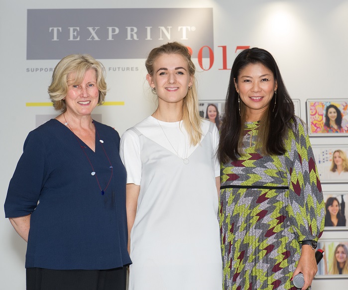 Left to right: Rosie Moorman, winner of the Woolmark Company Texprint Award. © Texprint