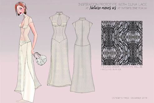 Extra-long lace dress by Iluna Group with Roica Eco-Smart family of sustainable yarns. © Iluna Group