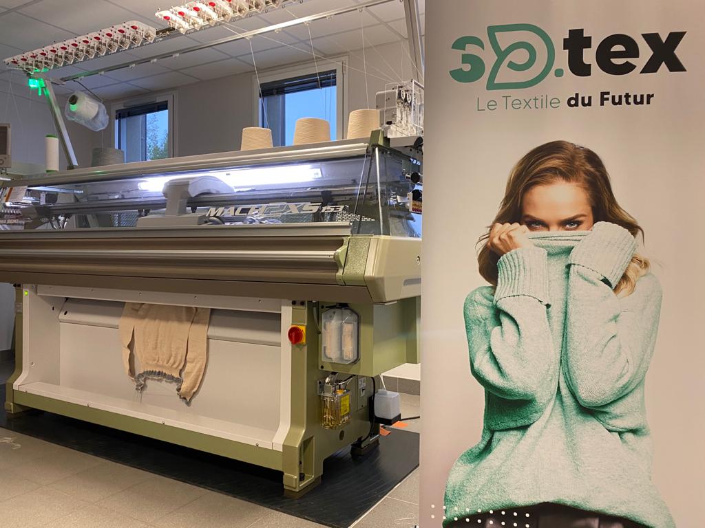 The machines create seamless sweaters, using a process that hardly generates any waste. © 3D-TEX