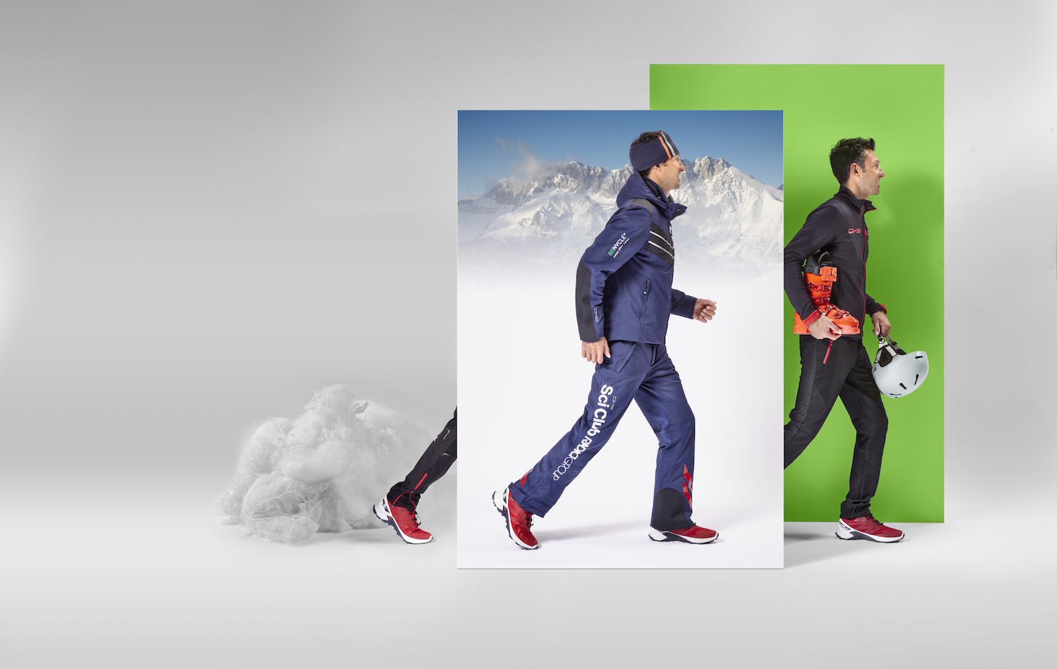 The recyclable ski suit, made of recycled materials. © Filo