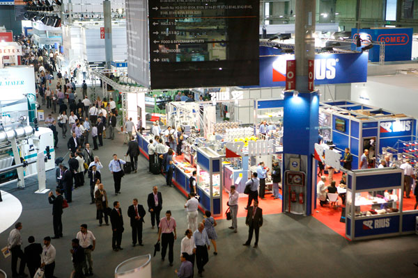 Visitors flocked to Hall 3 to see the latest knitting technology