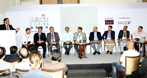 Left to right: SL Uttam, Managing Director, Intimate Apparels (Bangladesh), Rakesh Grover, Managing Director, Groversons Apparel, Rajkumar Jain, Managing Director, Bonjour Socks, Ashok Reddy, Vice President, Lovable Lingerie, Abhay Chappia, Abhay Group, Ajay Amalean, Director, MAS Holdings (Sri Lanka), Shreyaskar Chaudhary, Managing Director, Pratibha Snytex, Sunil Pathare, Managing Director, Maxwell Industries, Sumir Hinduja, Gokuldas Intimates. Moderating the session is Prashant Agarwal of Wazir Advisors. © IAAI