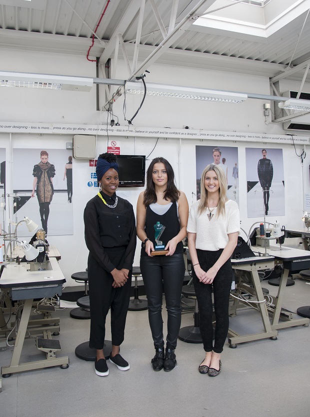 NTU scholarship finalists.  Left to right: Runner-up Chanel Folkes, winner Mel Uskuri, runner-up Aimee Dunn. (Photo credit: Sylwia Ksiadz)