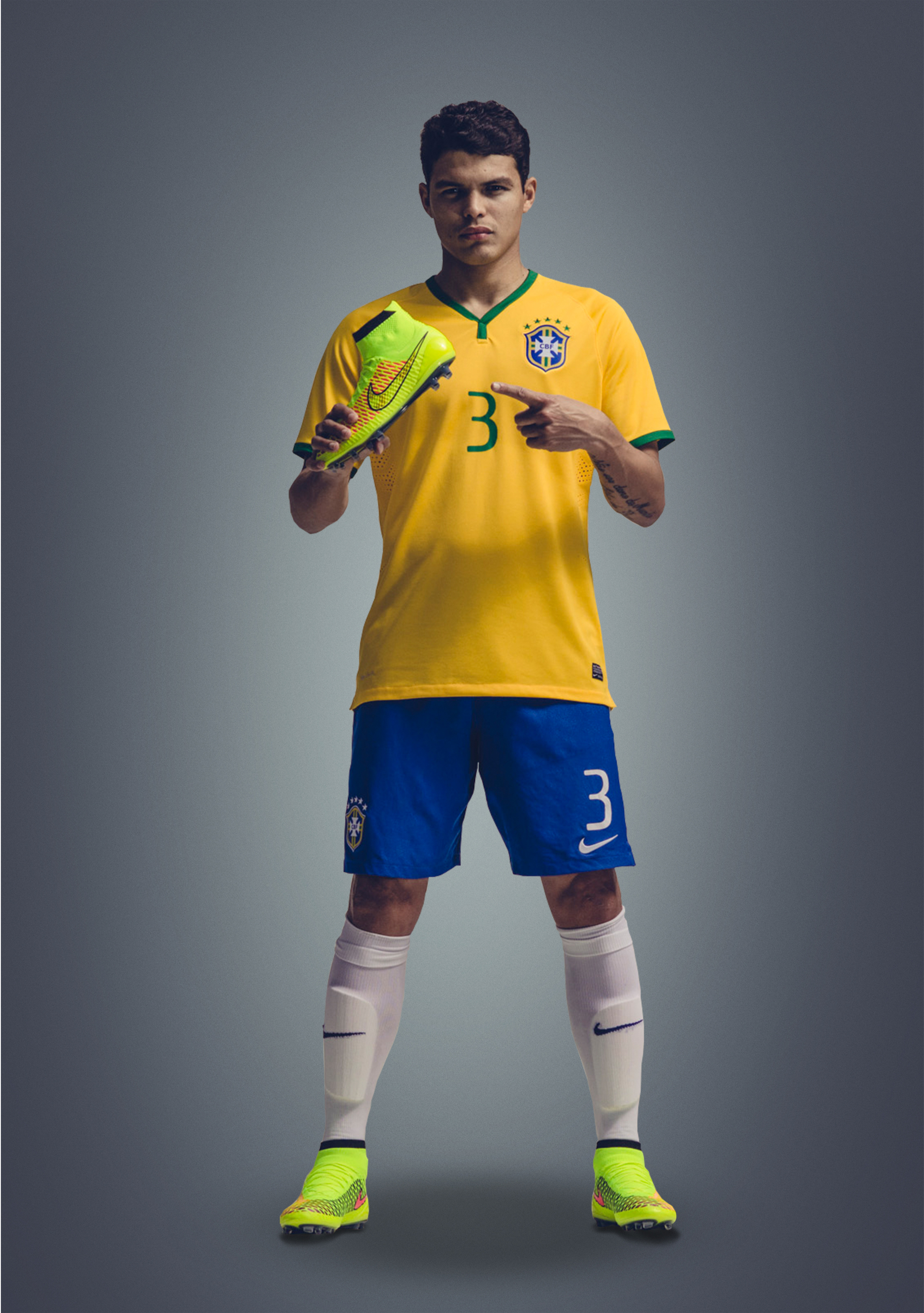 Brazil's Thiago Silva in Nike Magista boots.© NIKE INC.