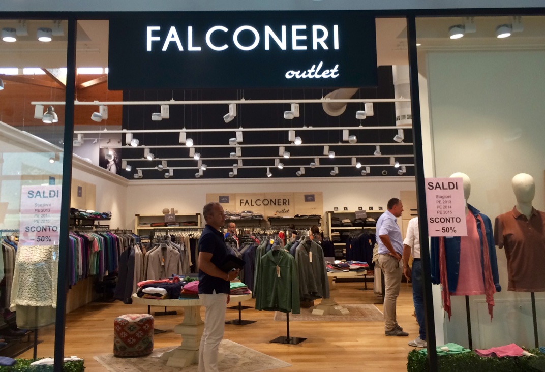 Falconeri brand retail outlet at the New Twins site in Avio.