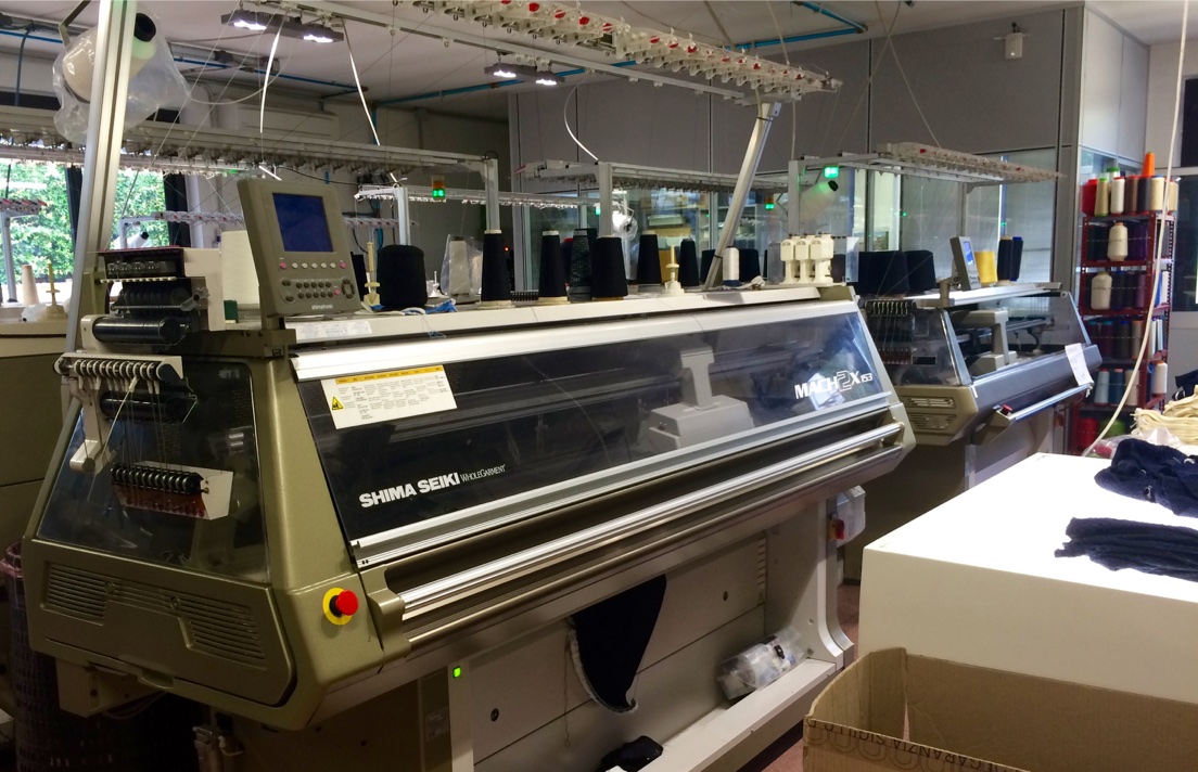 Martignoni Paola’s Shima Seiki MACH2X WHOLEGARMENT machine producing seam free knitwear.