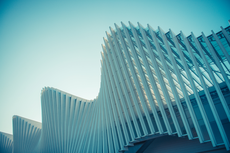 Stazione Reggio Emilia AV Mediopadana ”“ the only stop on the high speed train service between Milan and Bologna. The stunning construction was designed by architect Santiago Calatrava and is composed of 457 steel frames. 