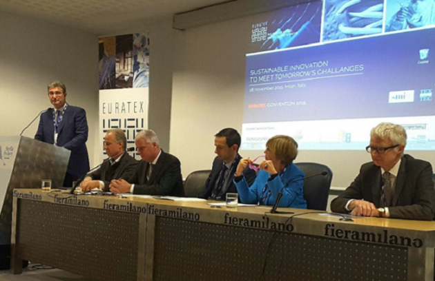 From left to right : EURATEX Director General Francesco Marchi, Alejandro Laquidain, Michael Kamm, Milan LuÅ¡ić, Elizabeth Ducottet, Andrea Parodi. © Euratex