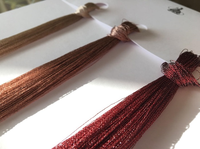 Silk yarns with metallic core for shiny knitwear HF Filati. © HF Filati