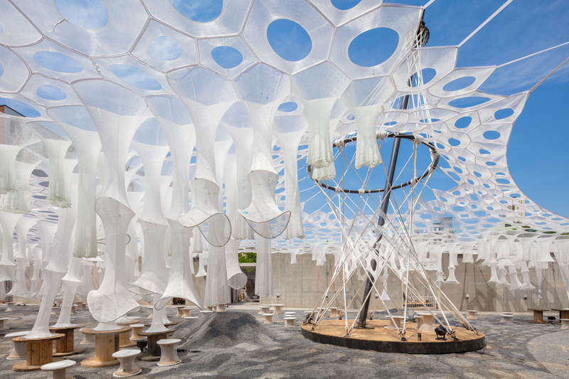 Lumen by Jenny Sabin Studio for The Museum of Modern Art and MoMA PS1’s Young Architects Program 2017. © MoMA PS1