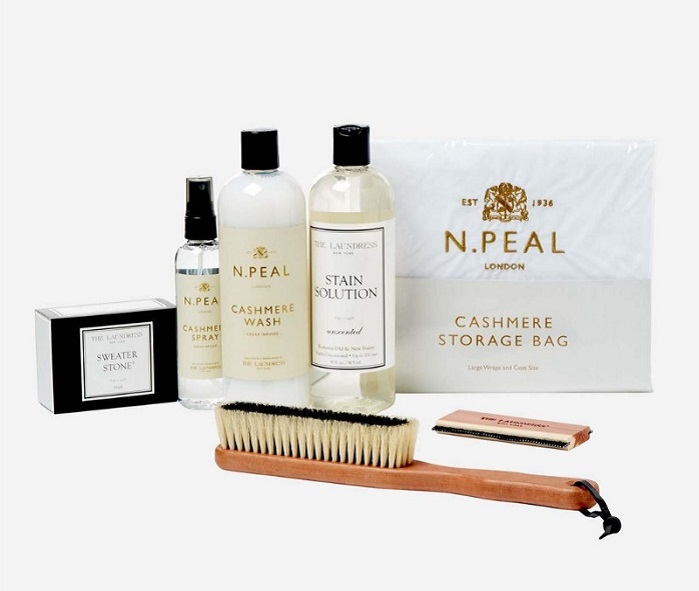 The Laundress range includes a cedar-infused cashmere wash, a wooden cashmere comb to de-pill delicate items, and durable storage bags. © N.Peal/The Laundress  