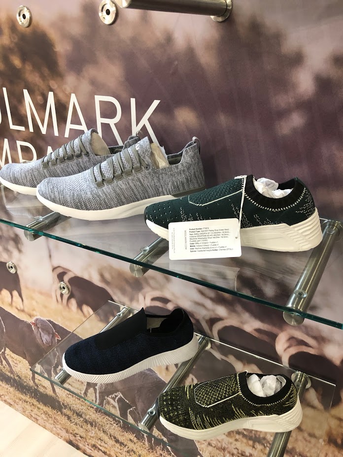 Knit Merino footwear on the Woolmark stand. © Janet Prescott