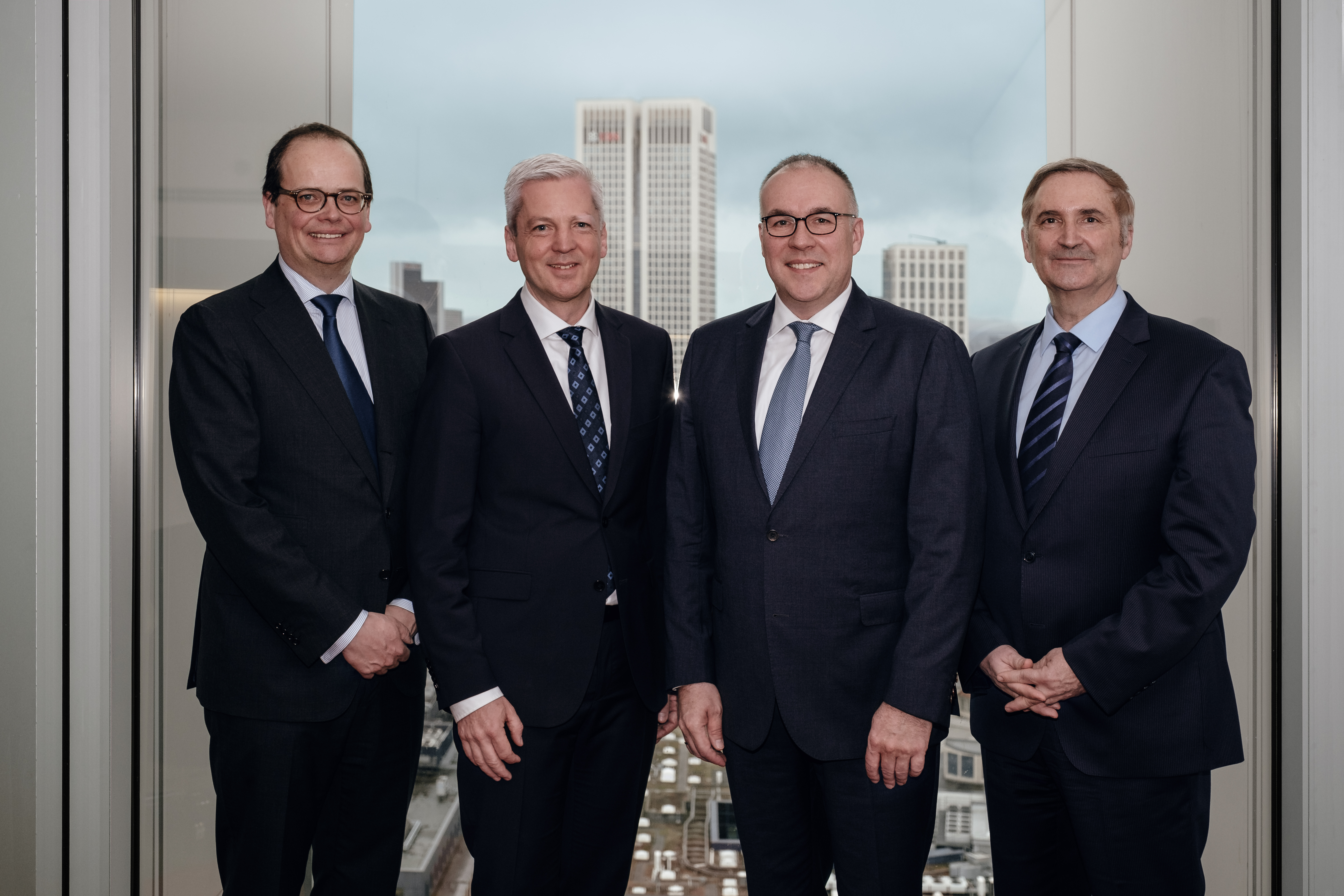 (from left to right): Jochen Franke (CFO, STOLL), Andreas Schellhammer (CEO, STOLL), Arno GaÌˆrtner (CEO, KARL MAYER), Dr. Helmut PreÃŸl (CFO, KARL MAYER)