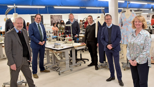 Left to right: City Mayor Sir Peter Soulsby, Deputy City Mayor Cllr Adam Clarke, Nick Beighton, ex-CEO of ASOS, Greg Pateras, CEO of I Saw It First Peter Chandler, head of economic regeneration, LCC, Jenny Holloway, CEO Fashion-Enter. © The Fashion Technology Academy
