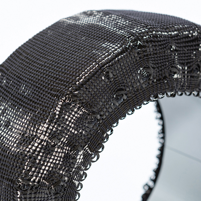 Flat knitted carbon fibre preform. © Shima Seiki