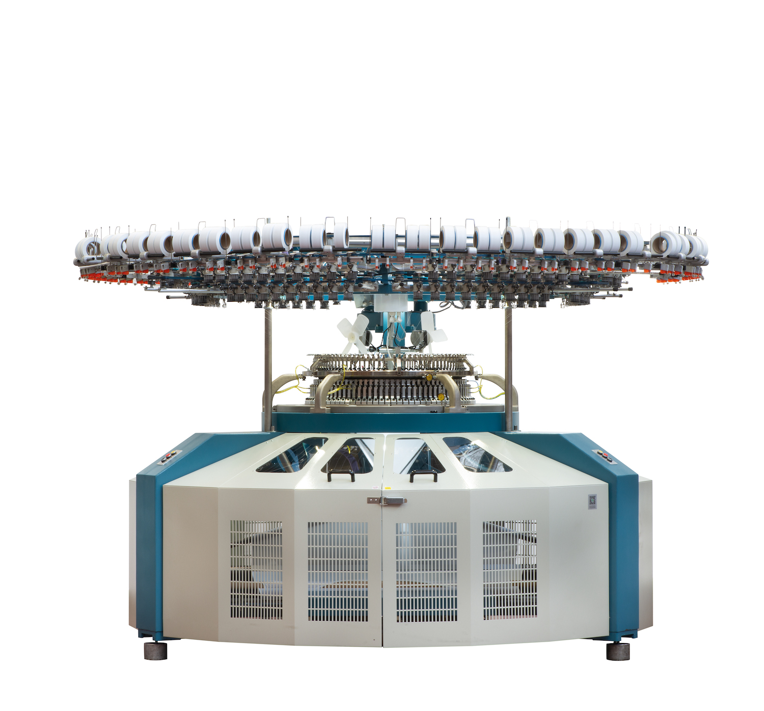 INNOTAS, a single jersey machine with 3 feeders per inch, capable of knitting up to 4 track structures. © Santoni Spa