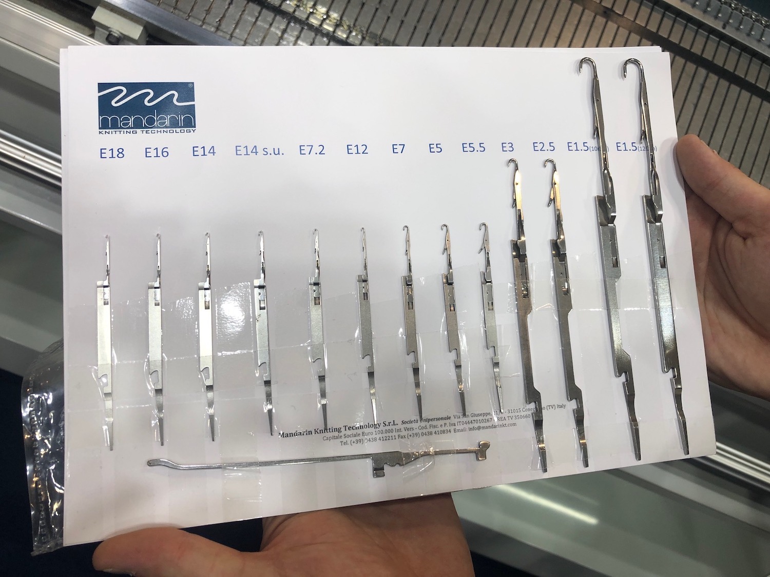 Mandarin manufactures flat knitting machines in gauges (needles per inch) 1.5, 2.5, 3.5, 5.5, 7, 12, 7.2, 14, 16, 18 and 20. © Knitting Industry