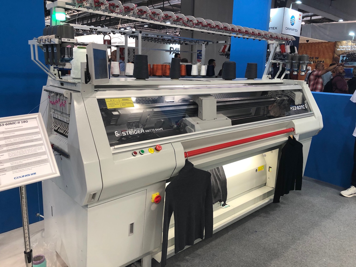 Steiger KS3-60MC-II 18G complete garment flat knitting machine. © Knitting Industry