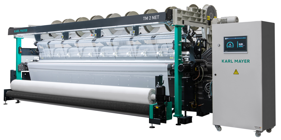 The range of two-bar tricot machines has been extended with the new TM 2-NET. © Karl Mayer Group