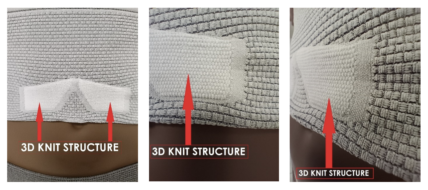 Image highlighting areas of selective terry that have been obtained through needles in knit and miss position. © Santoni