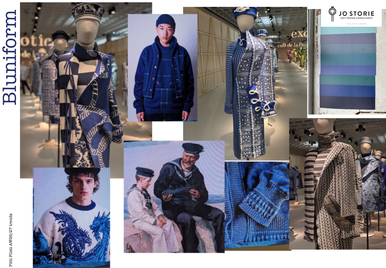 Bluniform story board. © Jo Storie Knit Design Consultancy