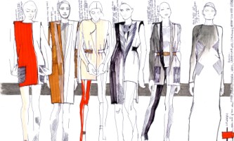 Sketch work by final year fashion design student, Izabela Targosz
